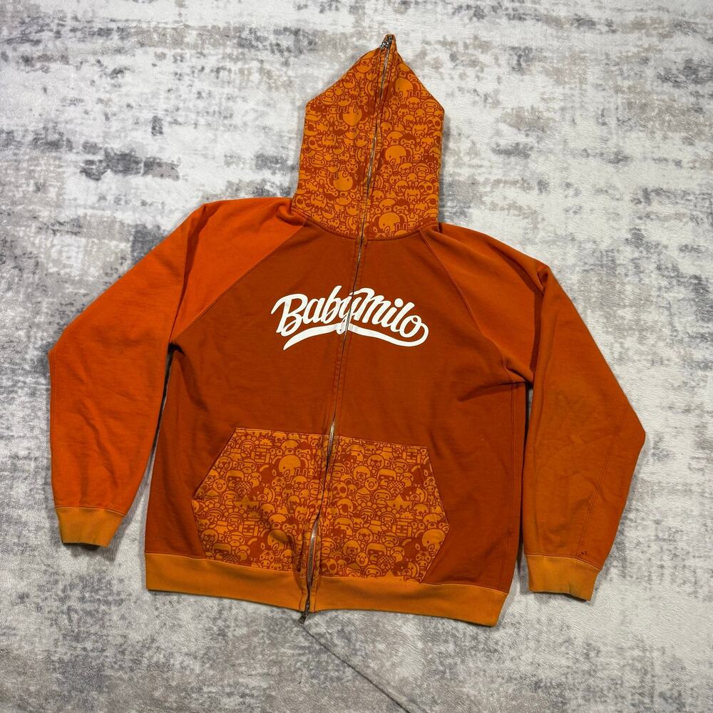 Authentic Bape 2000’s Baby Milo Colorblock Full Zip Hoodie L